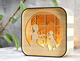 Mother’s Day Gift Wooden Led Night Lamp Mom & Daughter Scene Multilayer Shadowbox Laser Cut Lampshade Table Lamp Digital Download |#U219| VectorPort