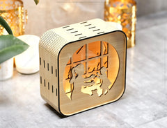 Mother’s Day Gift Wooden Led Night Lamp Mom & Daughter Scene Multilayer Shadowbox Laser Cut Lampshade Table Lamp Digital Download |#U219| VectorPort