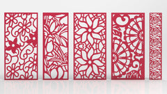 Ornaments for decorative partitions panel screen CNC Laser Cutting File | SVG, DXF, AI |#C022|
