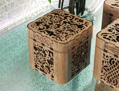 Decorative Wooden Gift box with Flowers Pattern Jeweler case Wedding Birthday Mother’s Day Gift Box laser cut file Digital Download |#220| VectorPort