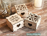 Ring Box Heart Pattern Decorative Wooden Gift box laser cut Jeweler case Wedding Birthday Valentine Gift Box Digital Download |#U221| VectorPort