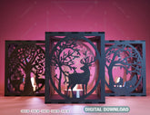 Candle Holder Laser Cut plywood Tea light Forest Theme with Deer Lantern Votive Gift Wooden Lantern Digital Download SVG |#222| VectorPort
