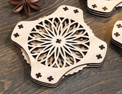 Mechanical Laser Cut Coaster Tea Coffee Cup Mat Pad Placemat Tableware Digital Download |#U222| VectorPort