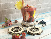 Coaster Mechanical Laser Cut Windmill Theme Shape Tea Coffee Cup Mat Pad Placemat Tableware Digital Download |#223| VectorPort