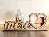 Standing Mom Text with Heart Shape Photo Frame Happy Mother’s Day Gift for Mom SVG plan, Diy gift Digital Download |#U223| VectorPort