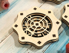 Coaster Mechanical Laser Cut Windmill Theme Shape Tea Coffee Cup Mat Pad Placemat Tableware Digital Download |#223| VectorPort