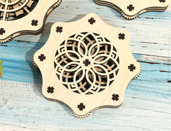 Coaster Mechanical Laser Cut Windmill Theme Shape Tea Coffee Cup Mat Pad Placemat Tableware Digital Download |#223| VectorPort