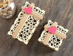 Laser Cut Gift Box with Ribbon Decorative Heart pattern opener jeweler case Wedding Love vector Digital Download |#U224| VectorPort