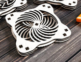 Mechanical Coaster Laser Cut Turntable Shape Tea Coffee Cup Mat Pad Placemat Tableware Digital Download |#225| VectorPort