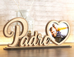 Standing Dad Text with Heart Shape Photo Frame Happy Father’s Day Gift for Dad SVG plan, Diy gift Digital Download |#U226| VectorPort