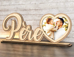 Standing Dad Text with Heart Shape Photo Frame Happy Father’s Day Gift for Dad SVG plan, Diy gift Digital Download |#U226| VectorPort