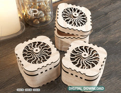 Enchanting Moments: Laser Cut Keepsake Box with Rotating Feature - Laser Cut Spinner Gift Box - Jeweler Opener Case SVG Digital Download |#U227|