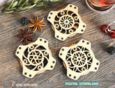 Mechanical Gear Laser Cut Coaster Tea Coffee Cup Mat Pad Placemat Tableware Digital Download |#U228|