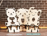 Phone Stand Cute Elephant, Lion & Bear Laser Cut Mobile Stand Cell Phone Holder Digital Download SVG |#U229|