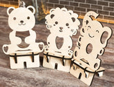 Phone Stand Cute Elephant, Lion & Bear Laser Cut Mobile Stand Cell Phone Holder Digital Download SVG |#U229|