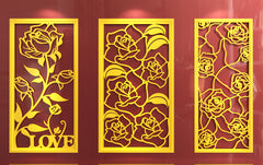 Ornaments for decorative partitions panel screen CNC Laser Cutting File | SVG, DXF, AI |#C023|