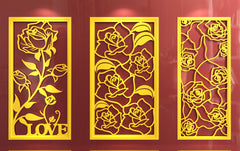 Ornaments for decorative partitions panel screen CNC Laser Cutting File | SVG, DXF, AI |#C023| VectorPort