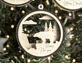 Christmas Balls Tree Decorations Craft Hanging Bauble Snowy Scene Deer carving stencil laser cut Digital Download |#230| VectorPort