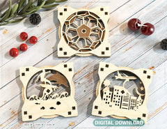 Coaster Mechanical Laser City Ball Dolphine Tea Coffee Cup Mat Pad Placemat Tableware Digital Download |#U231| VectorPort