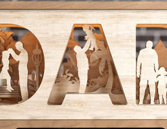 Multilayer Standing Dad and daughter 3D Happy Father’s Day Gift for Dad, Shadow box SVG plan, Diy gift Digital Download |#U232| VectorPort