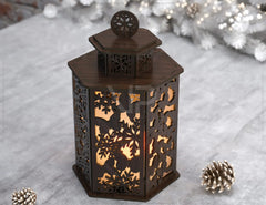 Christmas Lamp Night Light Snowflake & Butterfly Lantern Decoration Table Candle Holder Digital Download |#233| VectorPort
