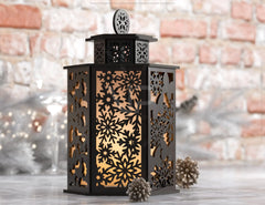 Christmas Lamp Night Light Snowflake & Butterfly Lantern Decoration Table Candle Holder Digital Download |#233|