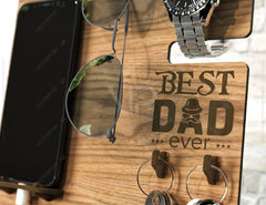 Personalized Fathers Day Gift, Phone Charging Station, Personal Items Table organizer, Wood Docking Station Digital Download |#U233| VectorPort