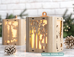 Christmas Candle Holder New Year Lamp Night Light Deer Lantern Decoration Hanging Tree Decoration Digital Download |#234|
