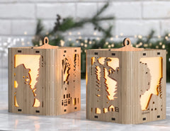 Christmas Candle Holder New Year Lamp Night Light Deer Lantern Decoration Hanging Tree Decoration Digital Download |#234| VectorPort