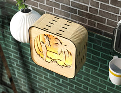 Father’s Day Gift Wooden Led Night Lamp Dad & Daughter Scene Multilayer Shadowbox Laser Cut Lampshade Table Lamp Digital Download |#U235| VectorPort