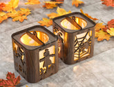 Spooky Scene Halloween Candle Holder Pumpkin Tealight Witch Spider Lantern Lamp Hanging Tree Decoration Candle Holder Digital Download |#235| VectorPort