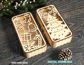 Christmas Gift Box Decorative Box Wooden New Year Gift Box laser cut Jeweler Case Digital Download |#237| VectorPort