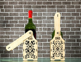 Wine box holder 2 pattern design for laser cut, Wine case Father’s Day Gift Bottle Holder SVG Digital Download |#U237| VectorPort