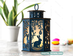 Easter Lamp Candle Holder Ornaments Light Bunny Tealight Lamp Night Light Lantern Digital Download |#238|