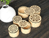 Decorative Round Wooden Gift box laser cut Jeweler Case Wedding Love Digital Download |#U238| VectorPort