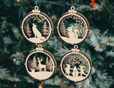 Christmas Theme 3D Christmas Ornament Set Tree Decorations Craft Hanging Bauble Snowy Scene New Year Holiday Laser Cut Digital Download |#242| VectorPort