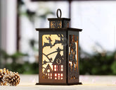 Christmas Lamp: A Festive Wooden Light Laser-Cut Christmas Lantern | New Year Tree Candle Holder Digital Download |#244| VectorPort