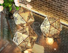 Icosahedron 3 Different Pattern wood triangle shadow lamp Tea Lantern Candle Holder Digital Download SVG |#U245| VectorPort