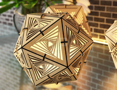 Icosahedron 3 Different Pattern wood triangle shadow lamp Tea Lantern Candle Holder Digital Download SVG |#U245| VectorPort