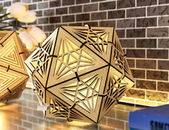 Icosahedron 3 Different Pattern wood triangle shadow lamp Tea Lantern Candle Holder Digital Download SVG |#U245| VectorPort