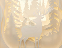 Paper cut Light Box, 3D Deer Forest Theme Shadow Box SVG template, Multi-layer shadow Box Diy Light box Digital Download SVG |#U246| VectorPort