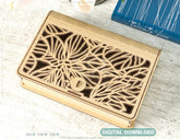 Book Shape Wooden Gift Box with lock Laser cut Card Case Favor Box Wooden Bag Purse Digital Downloads | SVG |#U247| VectorPort