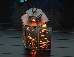 Space Theme Laser Cut Table Lamp with Planets, Rockets, and Stars – Celestial Night Light for Kids Room or Space Lovers – Digital Download |#247|