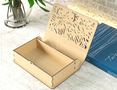 Book Shape Wooden Gift Box with lock Laser cut Card Case Favor Box Wooden Bag Purse Digital Downloads | SVG |#U247| VectorPort