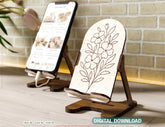 Elegant Minimalist Phone Stand | Laser Cut SVG File | Mobile Holder, Wooden Desk Phone Dock – Digital Download |#248|