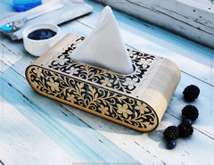 Floral Design Laser Cut Napkin Dispenser – 2 Size Options, Modern Tabletop Tissue Box Wooden Napkin cover Digital Download |#250| VectorPort