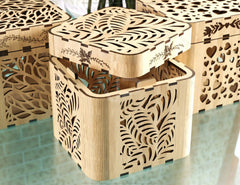 Decorative Wooden Gift box with Flowers Pattern Jeweler case Wedding Birthday Mother’s Day Gift Box laser cut file Digital Download |#U250| VectorPort