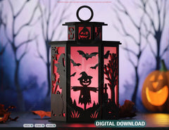 Haunted House Halloween Tealight Lantern SVG – Spooky Ghosts & Bats Candle Holder Digital Download |#251|