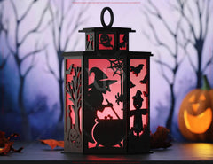 Haunted House Halloween Tealight Lantern SVG – Spooky Ghosts & Bats Candle Holder Digital Download |#251| VectorPort