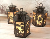 Autumn Forest Scene Lantern Tea light Halloween Theme Forest with Pumpkin Candle Holder Laser Cut Wooden Lamp Digital Download SVG |#U252| VectorPort